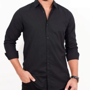 Oxford Cotton Black Full Sleeve Shirt For Men's || S52