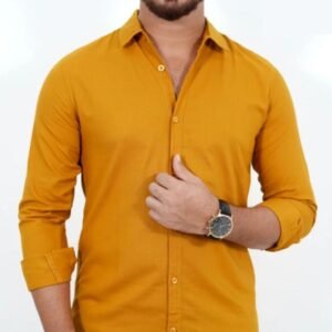 Oxford Cotton Mustard Full Sleeve Shirt For Men's || S62