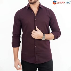 Oxford Cotton Coffee Full Sleeve Shirt For Men's || S58