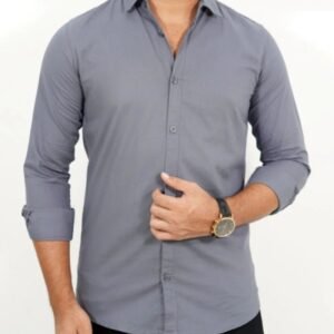 Oxford Cotton Gray Full Sleeve Shirt For Men's || S59